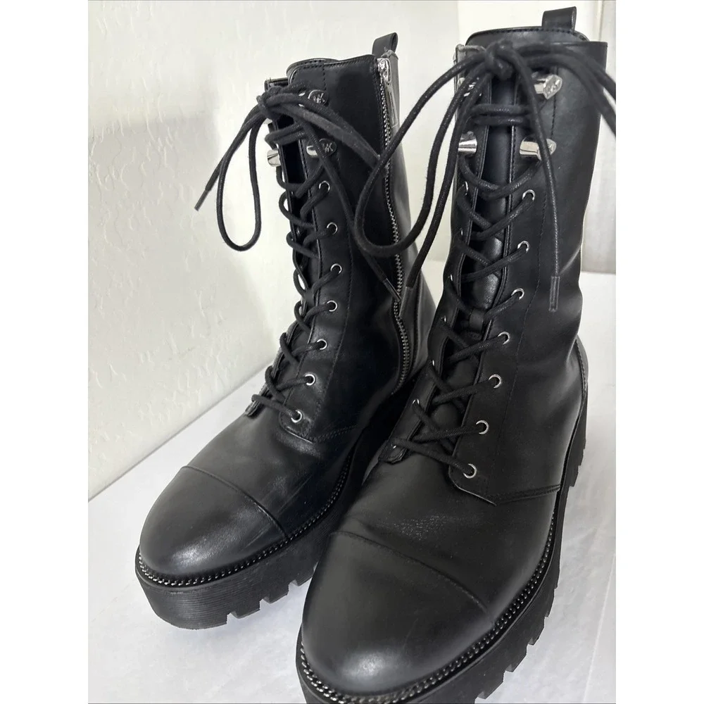 MICHAEL Michael Kors Bryce Leather Combat Boots size 10